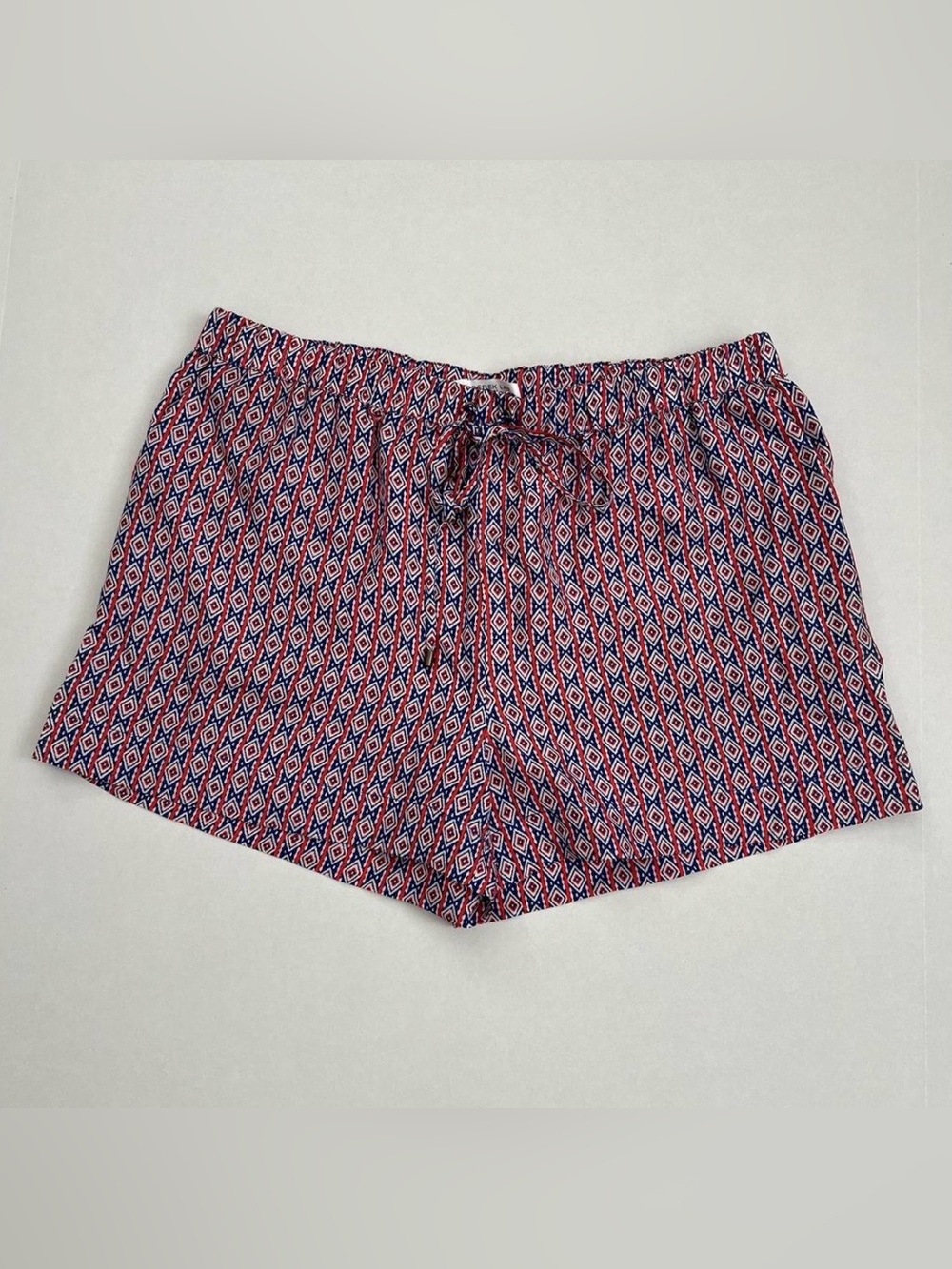 Derek Lam 10 Crosby 100% Silk Geometric Print Drawstring Shorts Size S